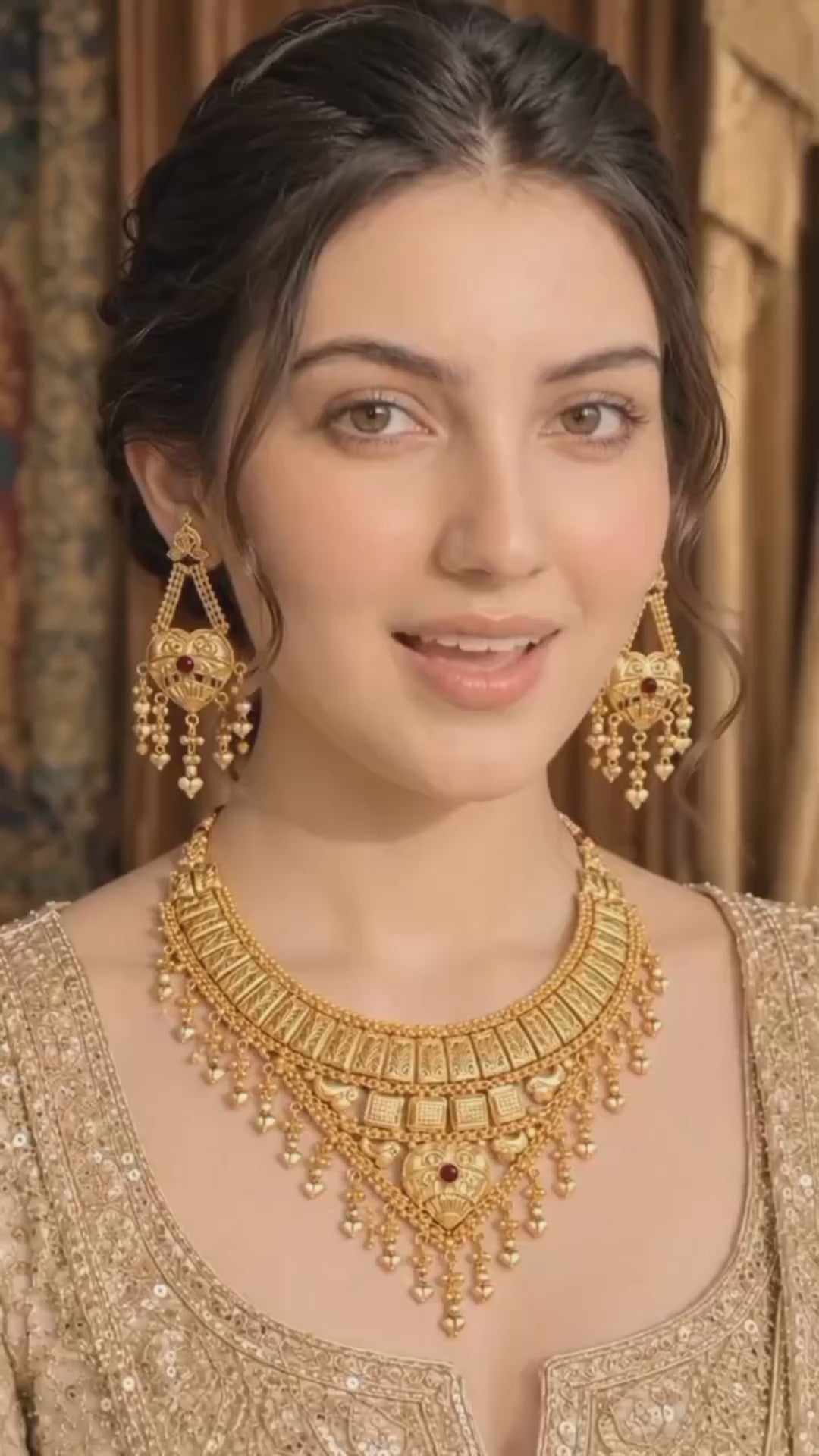 Designer Ethnic Necklace Set – Free Jewellery Box Included (Video)